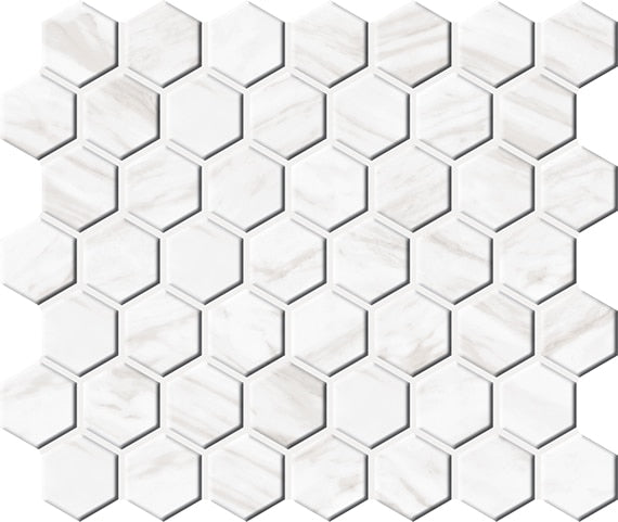 Daltile Perpetuo Hex 10" x 11"-Porcelain Mosaic-Daltile-Timeless White-10" x 11"-State Tile