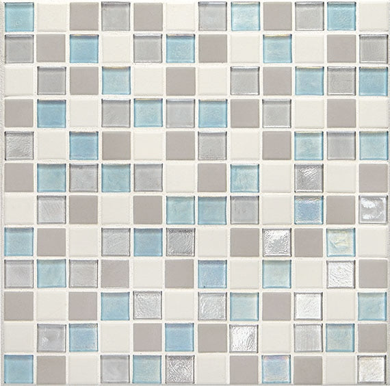 Daltile Coastal Keystones 1 x 1 12" x 12"-Glass Mosaic-Daltile-Mediterranean Mist-12" x 12"-State Tile