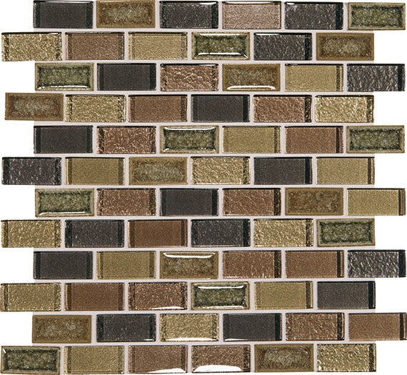 Daltile Crystal Shores 1 x 2 12" x 13"-Glass Mosaic-Daltile-Aurelian Seas-12" x 13"-State Tile