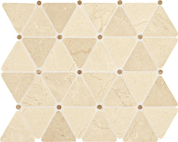 Daltile Marble Traingle 12" x 12"-Marble Mosaic-Daltile-Crema Marfil Classico Polished-12" x 12"-State Tile