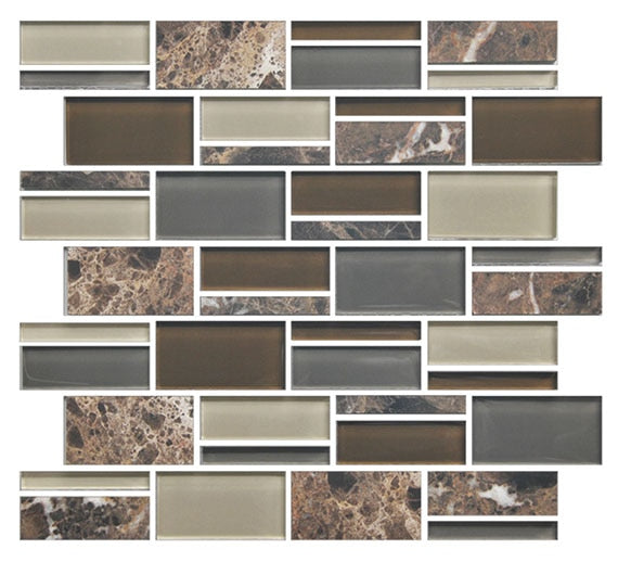 American Olean Color Appeal 3" 11.75" x 12.75"-Glass & Stone Mosaic-American Olean-Tortoise Shell-11.75" x 12.75"-State Tile