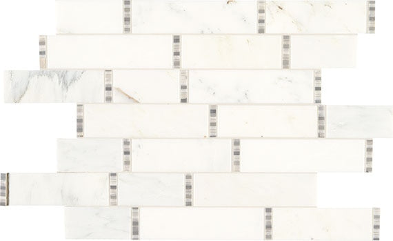 Daltile Marble Random Linear 11" x 18"-Marble Mosaic-Daltile-First Snow Elegance Polished-11" x 18"-State Tile