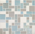 Daltile Coastal Keystones Block Random 12" x 12"-Glass Mosaic-Daltile-Mediterranean Mist-12" x 12"-State Tile