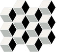 American Olean Color Story Mosaic Cube 2 x 3 12" x 13"-Ceramic Mosaic-American Olean-White | Black | Balance | Matte-12" x 13"-State Tile