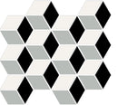 American Olean Color Story Mosaic Cube 2 x 3 12" x 13"-Ceramic Mosaic-American Olean-White | Black | Balance | Matte-12" x 13"-State Tile