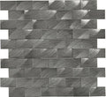 Daltile Structure 3D Brick Joint 11.8" x 11.8"-Metal Mosaic-Daltile-Gunmetal-11.8" x 11.8"-State Tile