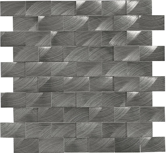 Daltile Structure 3D Brick Joint 11.8" x 11.8"-Metal Mosaic-Daltile-Gunmetal-11.8" x 11.8"-State Tile
