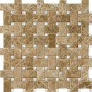 Daltile Marble 1 x 2 12.75" x 12.75"-Marble Mosaic-Daltile-Emperador Light Classico Polished-12.75" x 12.75"-State Tile