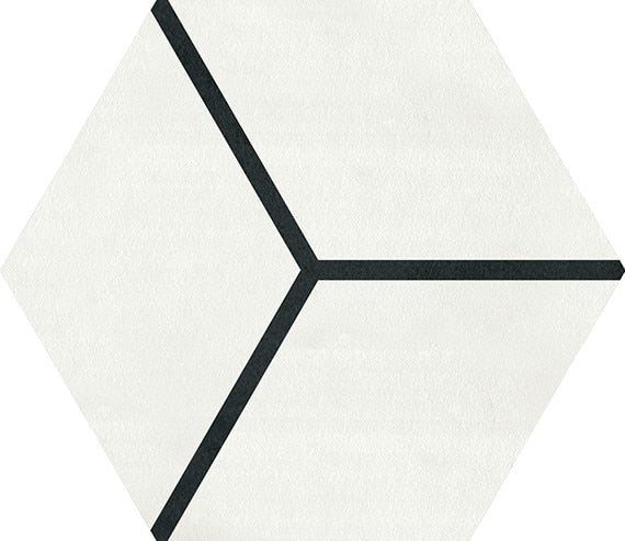 Daltile Bee Hive Medley Cube HEX 8.5" x 10"-Porcelain Tile-Daltile-Cube Positive-8.5" x 10"-State Tile