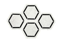 Daltile Marble 6" HEX 10.25" x 11.88"-Marble Mosaic-Daltile-Marble Black | White-10.25" x 11.88"-State Tile