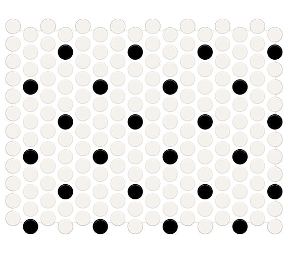 American Olean Color Story Mosaic Hex 1.5" 12" x 14"-Ceramic Mosaic-American Olean-White | Black | Matte-12" x 14"-State Tile