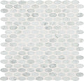 Daltile Marble Oval 12" x 12"-Marble Mosaic-Daltile-Carrara White Polished-12" x 12"-State Tile