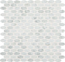 Daltile Marble Oval 12" x 12"-Marble Mosaic-Daltile-Carrara White Polished-12" x 12"-State Tile