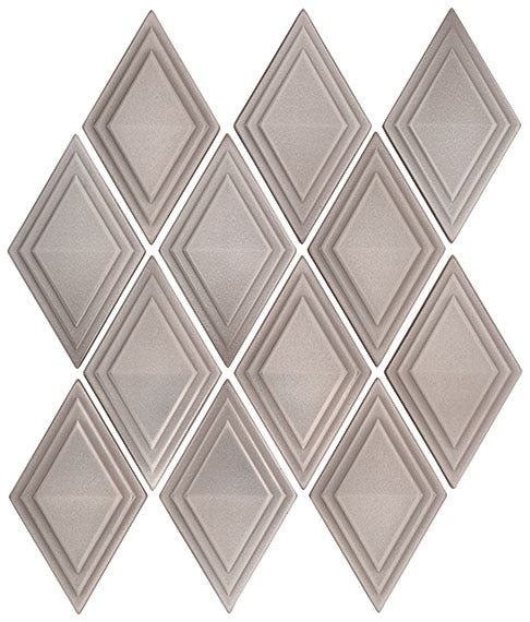 Marazzi GeoMetal Harlequin 2 x 5 11.25" x 13.25"-Metal Mosaic-Marazzi-Nickel-11.25" x 13.25"-State Tile