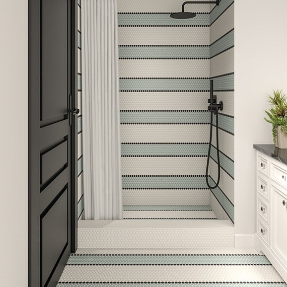 American Olean Unglazed Mosaic 2" Hex 12" x 24"-Porcelain Mosaic-American Olean-State Tile