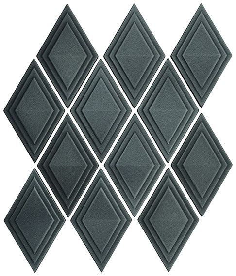 Marazzi GeoMetal Harlequin 2 x 5 11.25" x 13.25"-Metal Mosaic-Marazzi-Gunmetal-11.25" x 13.25"-State Tile
