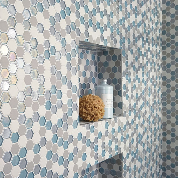 Daltile Coastal Keystones HEX 12" x 12"-Glass Mosaic-Daltile-State Tile