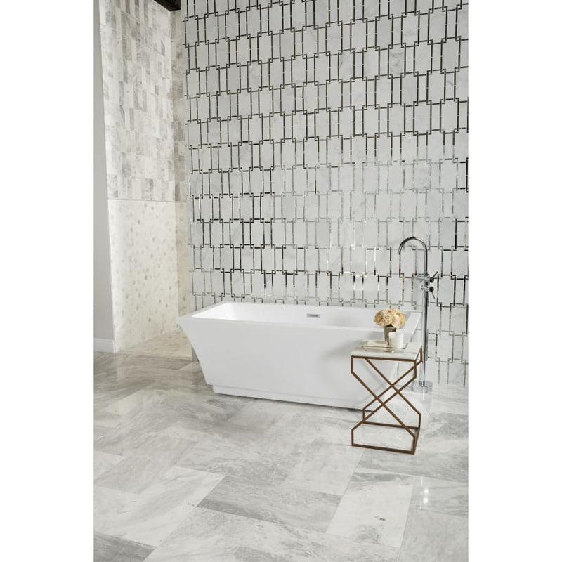 Daltile Lavaliere 9" x 15"-Natural Stone Mosaic-Daltile-First Snow Elegent Antique Mirror-9" x 15"-State Tile