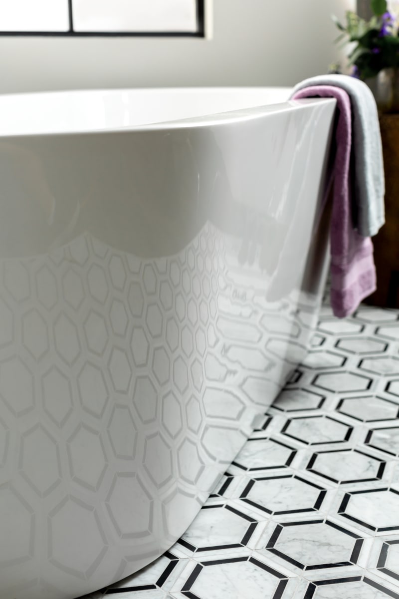 Daltile Marble 6" HEX 10.25" x 11.88"-Marble Mosaic-Daltile-Marble Black | White-10.25" x 11.88"-State Tile