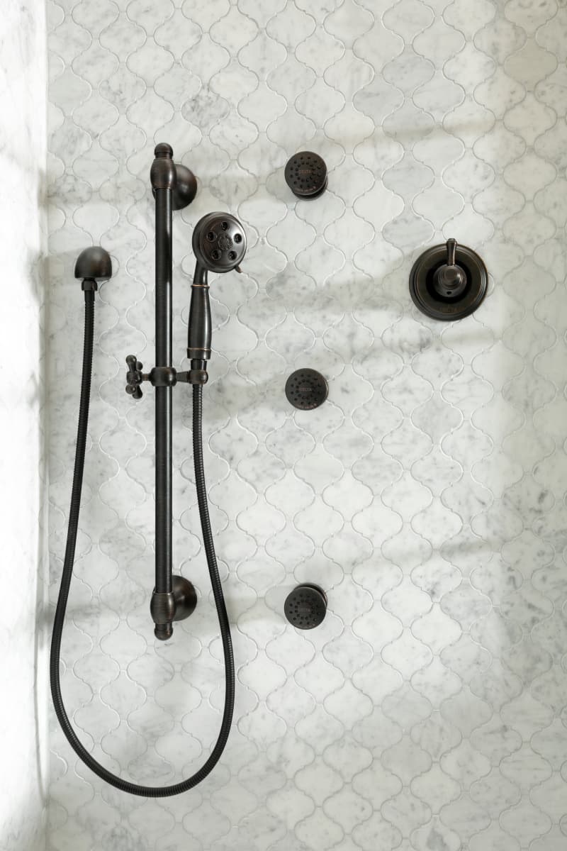 Daltile Marble Baroque 13.38" x 13.75"-Marble Mosaic-Daltile-Venetian Calacatta Polished-13.38" x 13.75"-State Tile