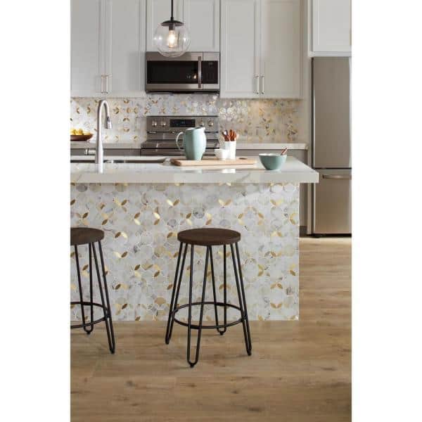 Daltile Lavaliere 12" x 12"-Natural Stone Mosaic-Daltile-Calacatta Gold Brass-12" x 12"-State Tile