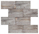 Bati Orient Silver Industrial Linear Relief 11.4" x 11.4"-Ceramic Mosaic-Bati Orient-Silver-11.4" x 11.4"-State Tile
